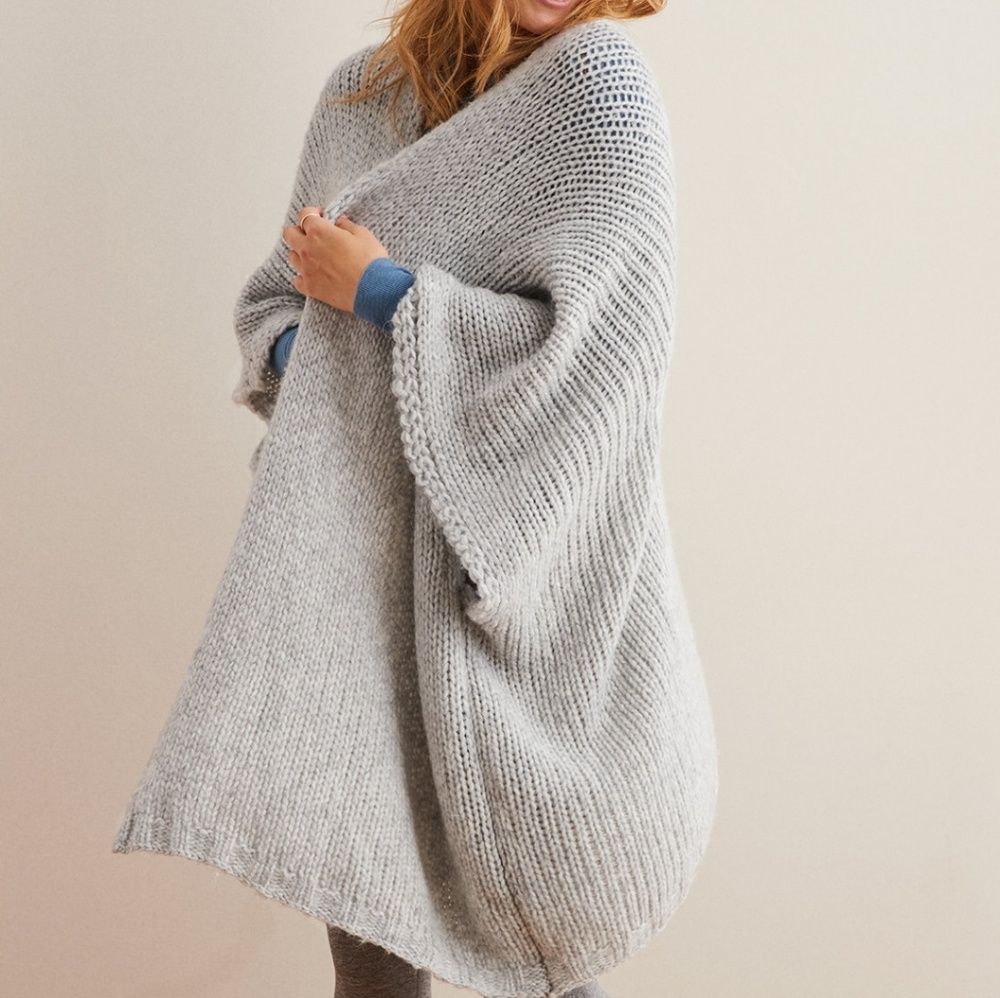 Chunky knit poncho
